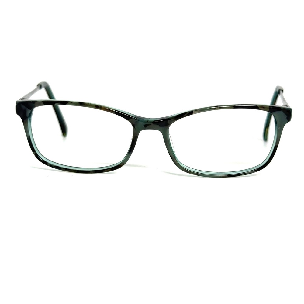 Vera Wang V388 TE Teal Tortoise Rectangular Eyeglass Frames Gunmetal 53mm